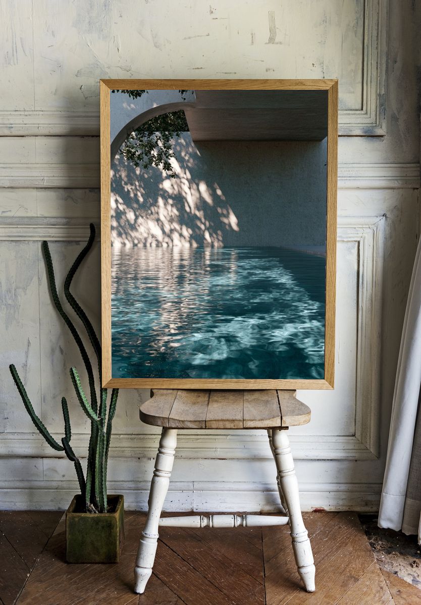 Shaded Pool Arch Photography Poster. — room view 1