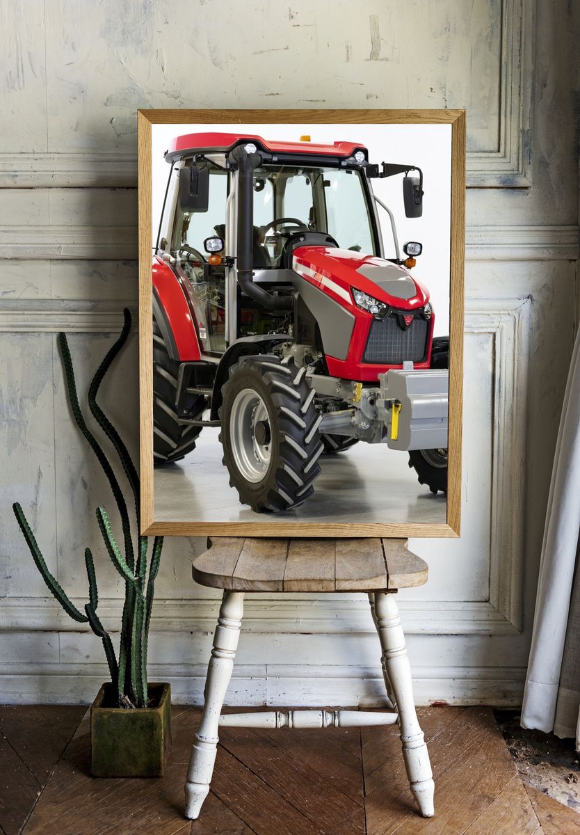 Red Tractor Photography Poster. — room view 1
