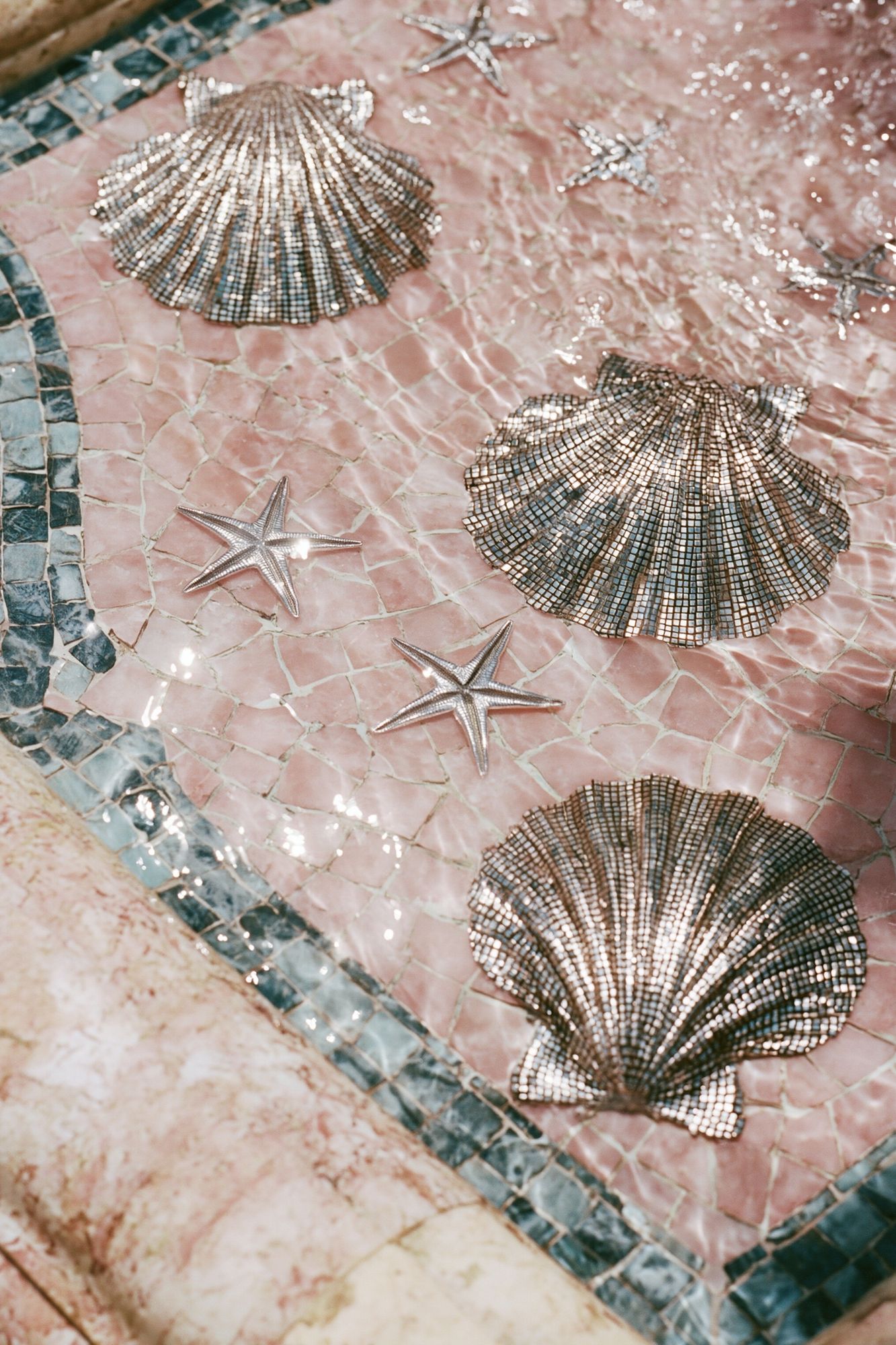 Seashell Mosaic Pool Poster. poster detail