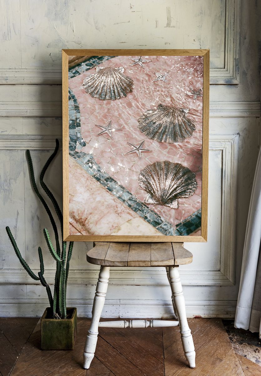 Seashell Mosaic Pool Poster. room preview