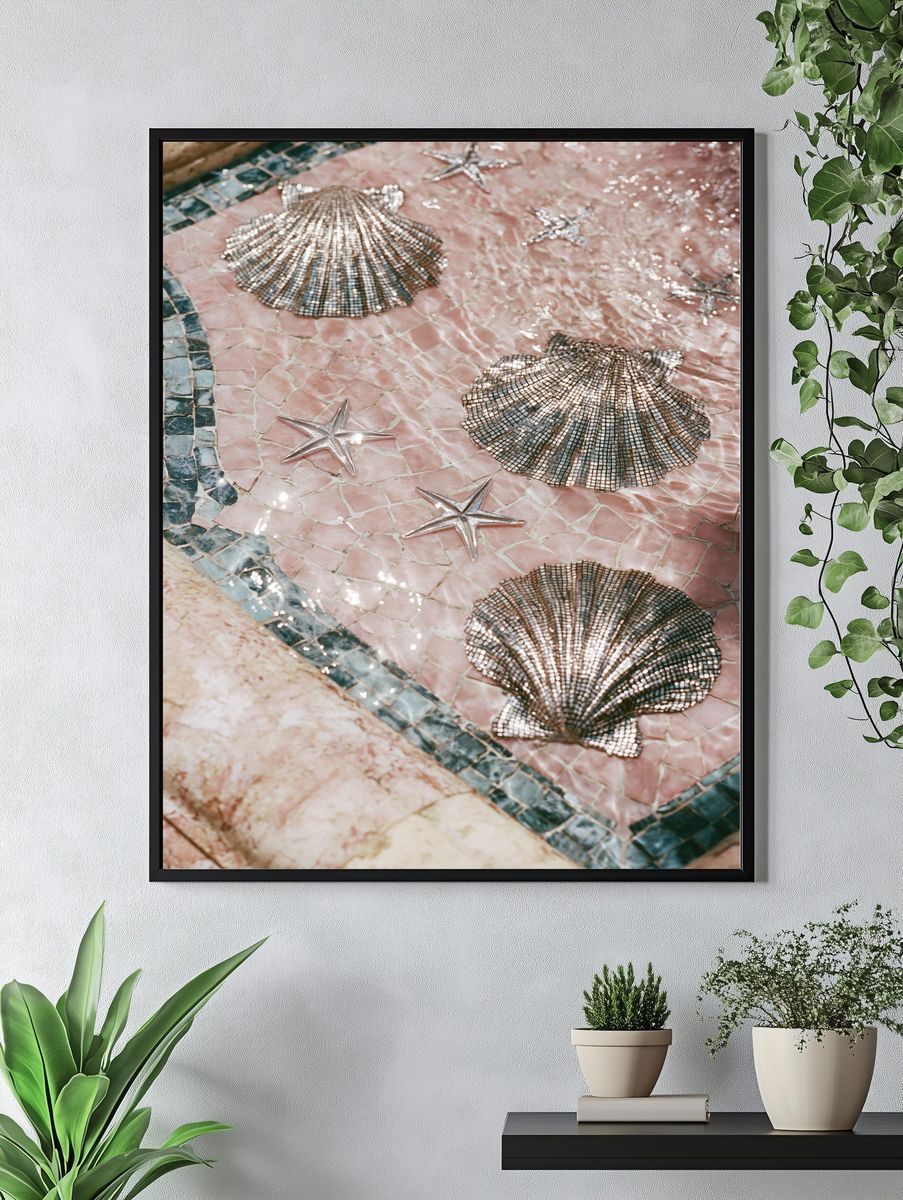 Seashell Mosaic Pool Poster. — room view 4