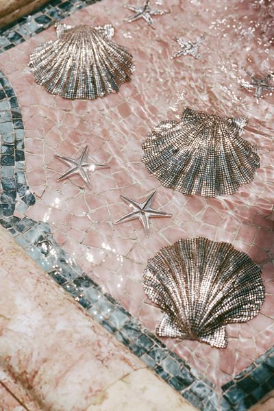 Seashell Mosaic Pool Poster. poster print
