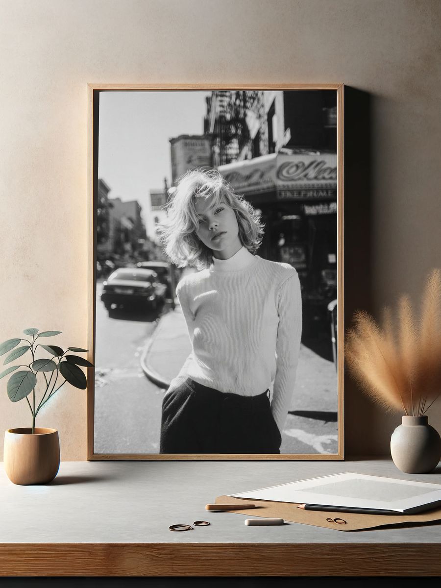 Street Portrait Black-White Poster. — room view 2