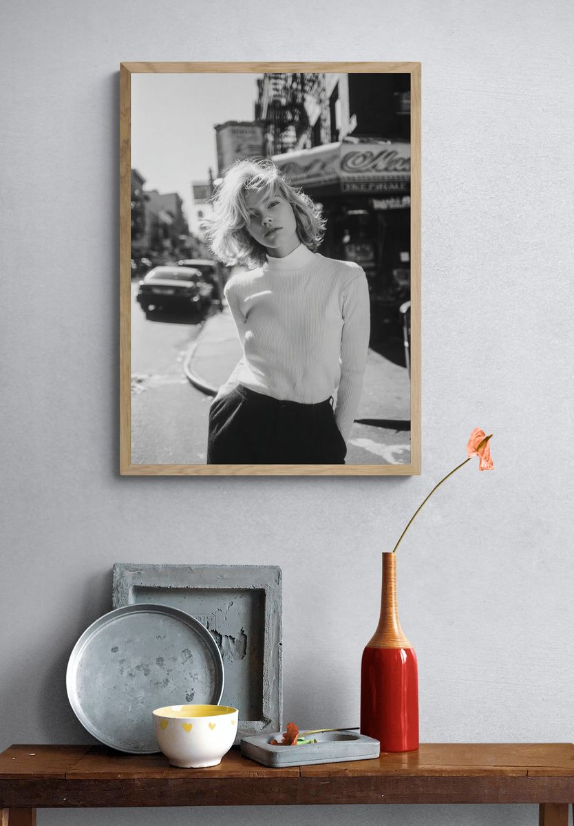 Street Portrait Black-White Poster. — room view 3