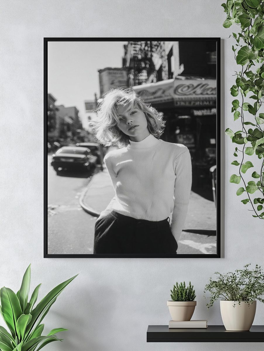 Street Portrait Black-White Poster. — room view 4