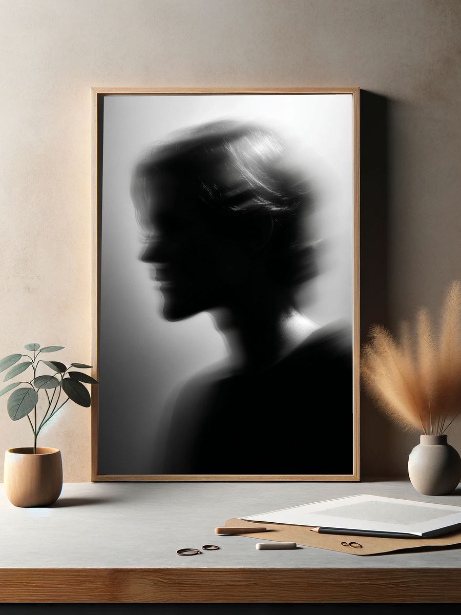 Blurred Profile Portrait Print. — room view 2