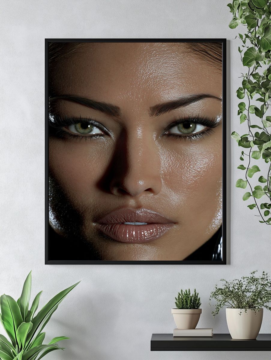 Glossy Female Portrait Print. — room view 4