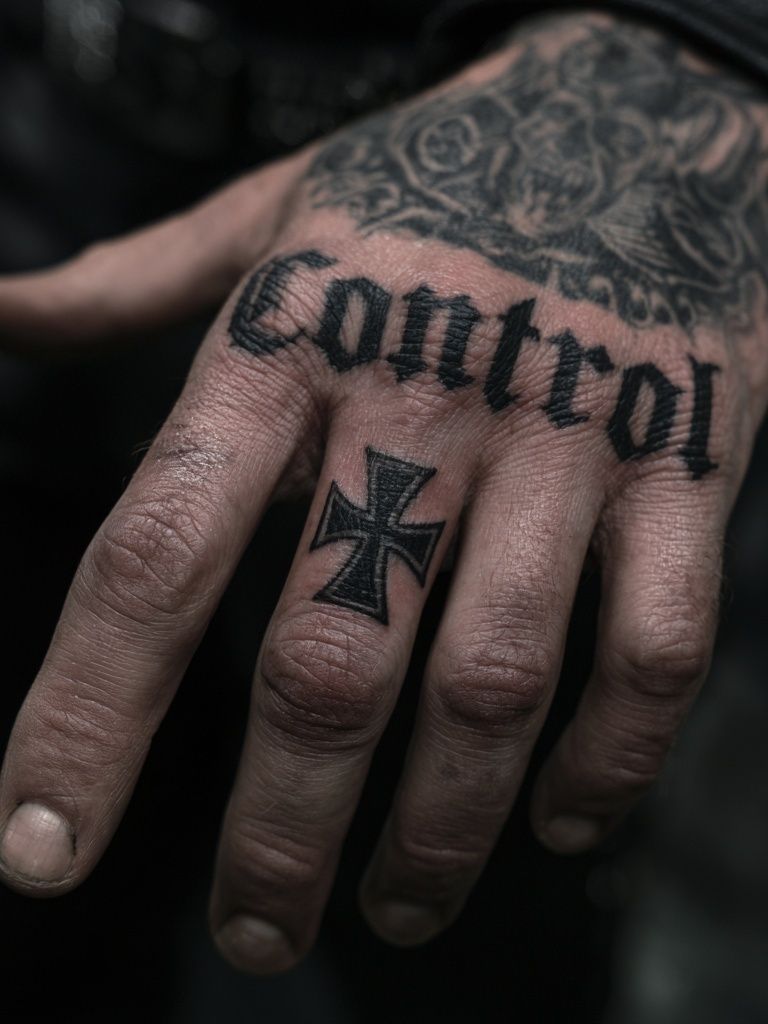Tattooed Hand Portrait Print. poster detail