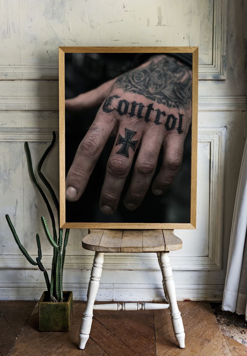 Tattooed Hand Portrait Print. — room view 1