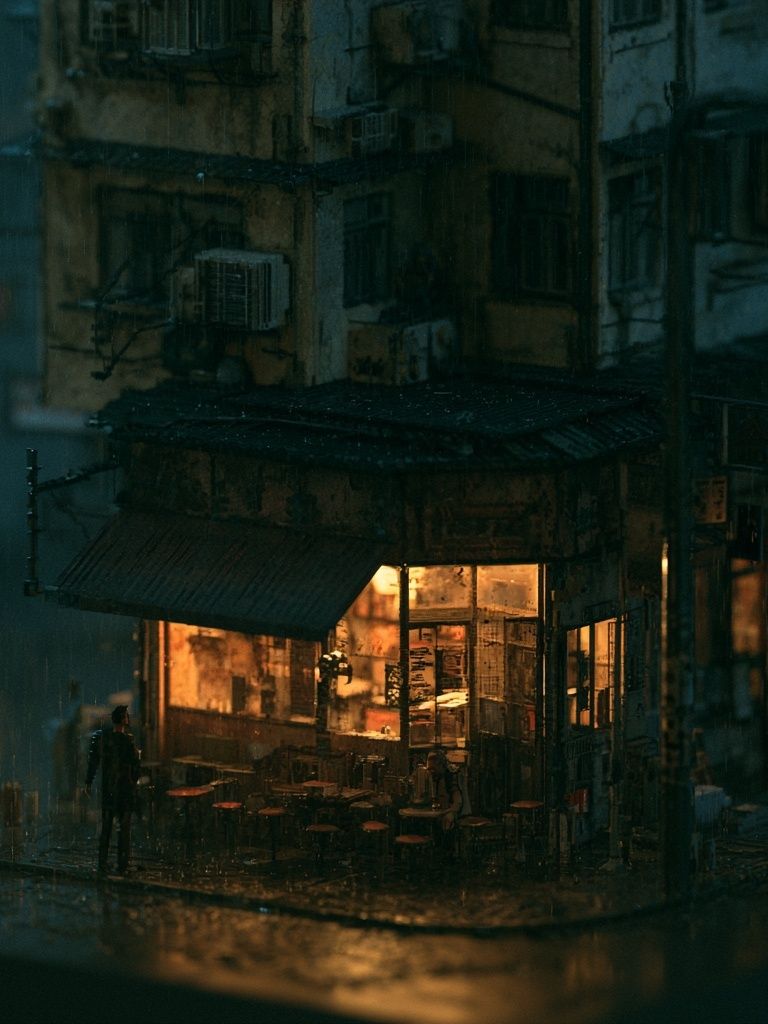 Rainy Neon Alley — Photography Print. poster — photography art