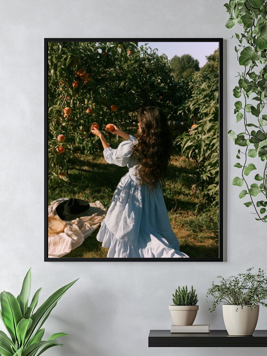 Peach Orchard Harvest Photography Poster. — room view 4