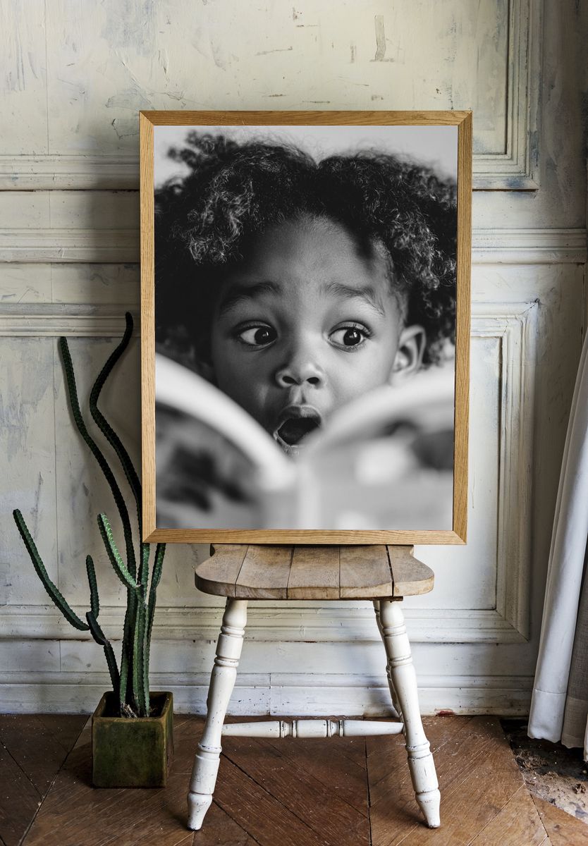 Curious Child Portrait Poster. room preview