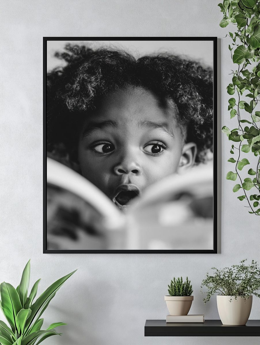Curious Child Portrait Poster. — room view 4