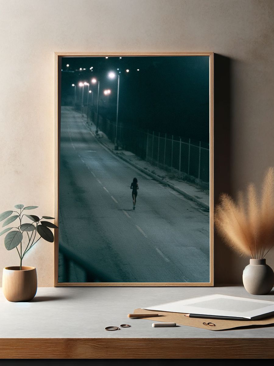 Night Runner Street Photography Poster. — room view 2