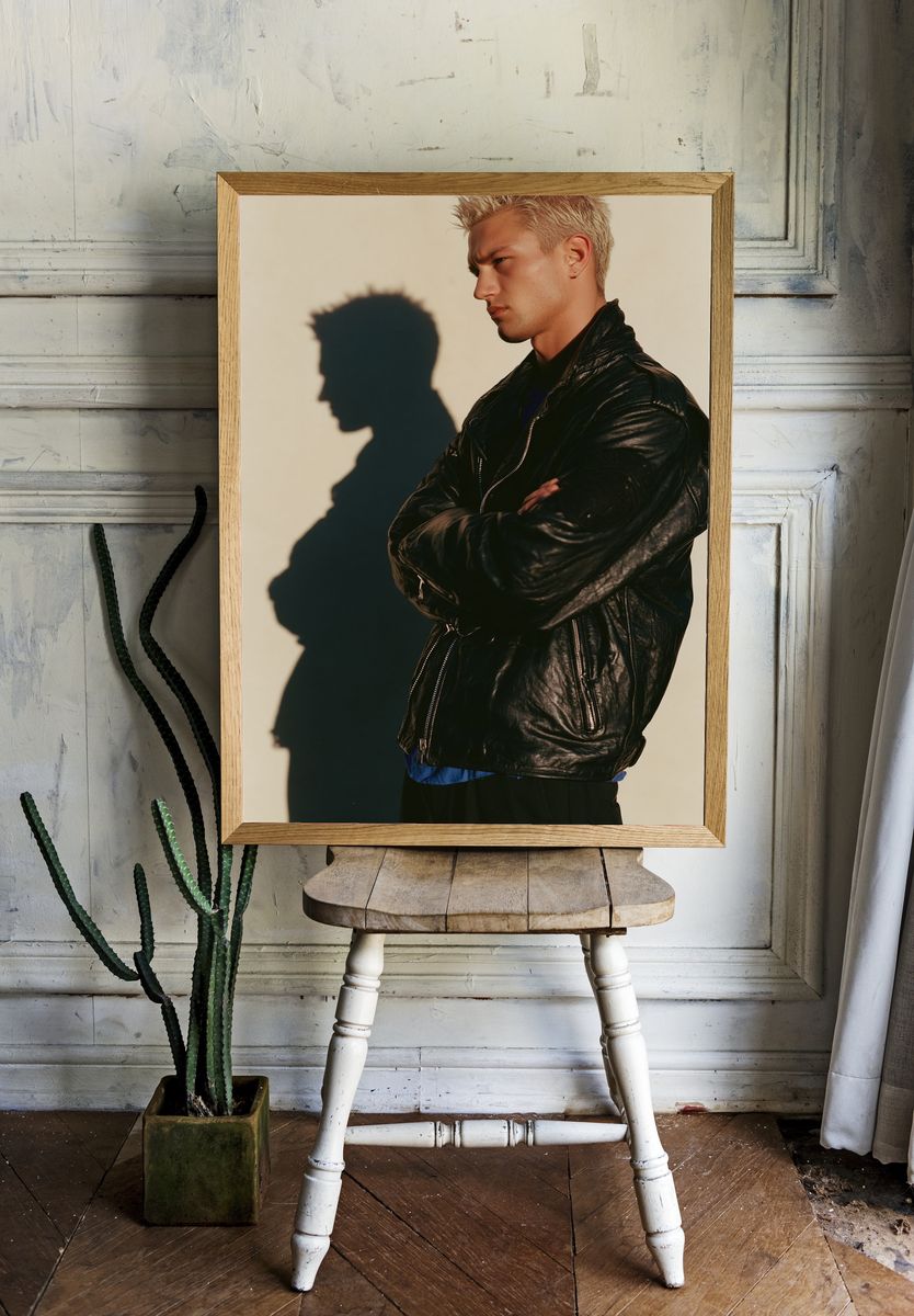 Blond Portrait Shadow Photography Poster. — room view 1