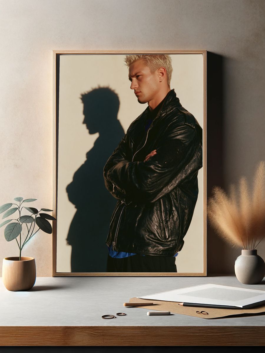 Blond Portrait Shadow Photography Poster. — room view 2