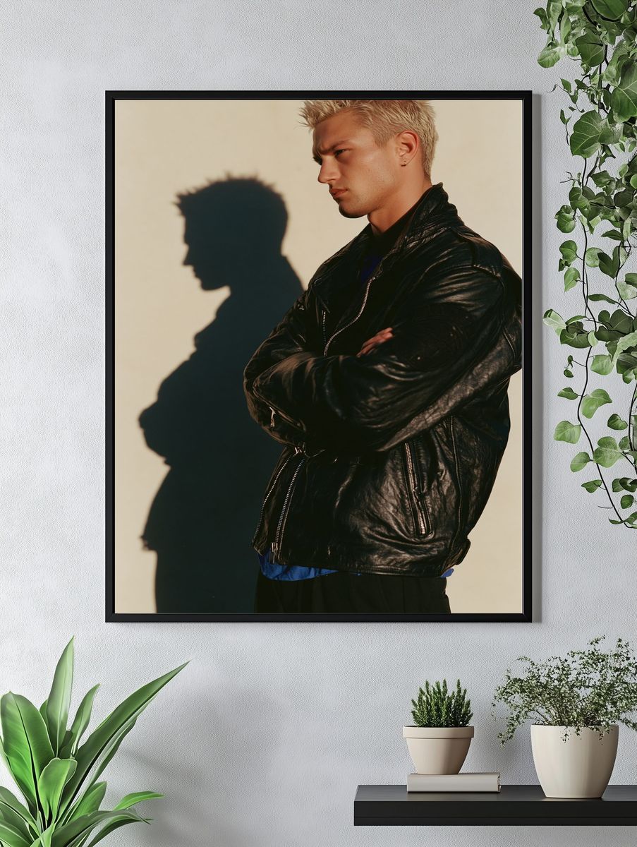 Blond Portrait Shadow Photography Poster. — room view 4