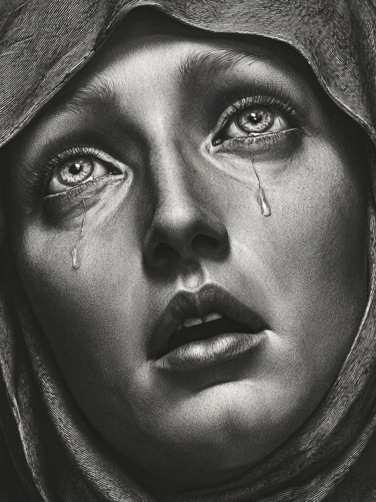 Crying Woman Portrait Print. poster — photography art