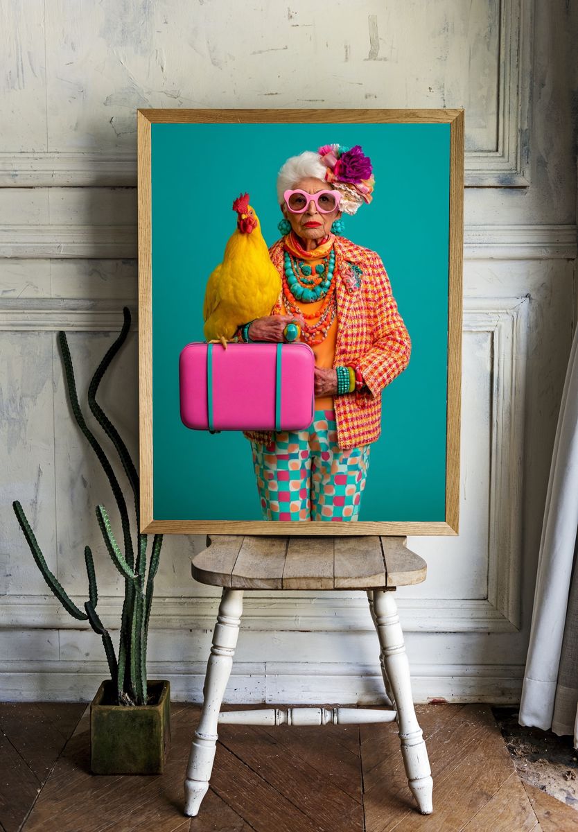 Colorful Fashion Portrait Poster. — room view 1