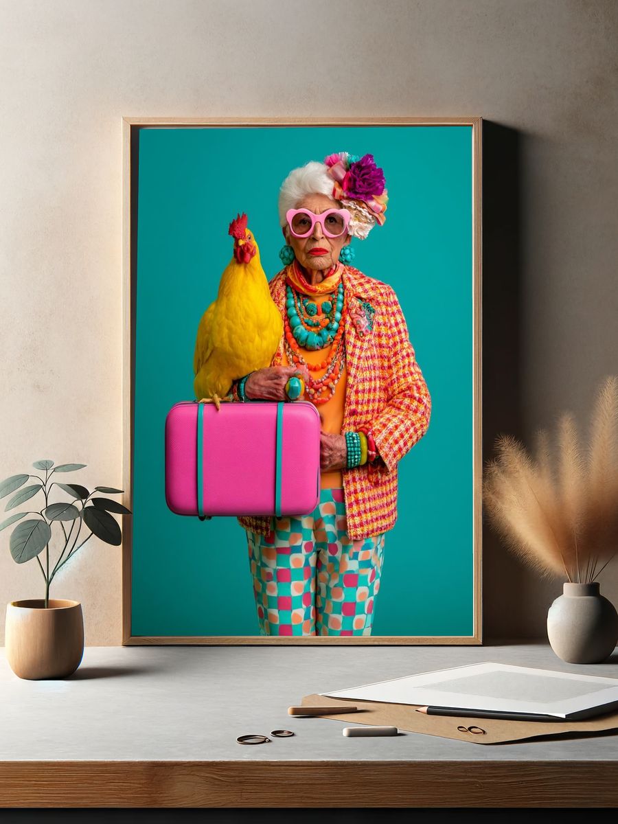Colorful Fashion Portrait Poster. — room view 2