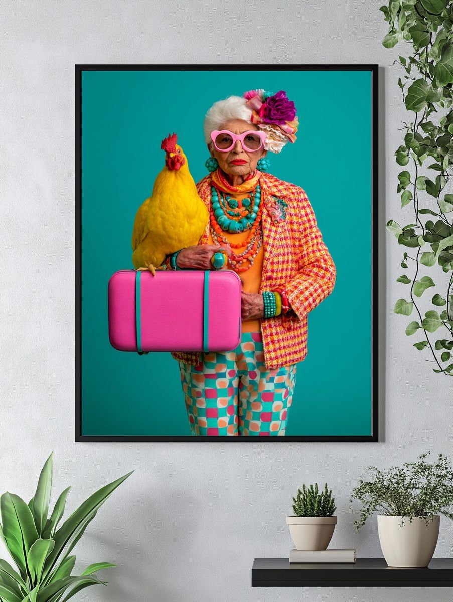 Colorful Fashion Portrait Poster. — room view 4