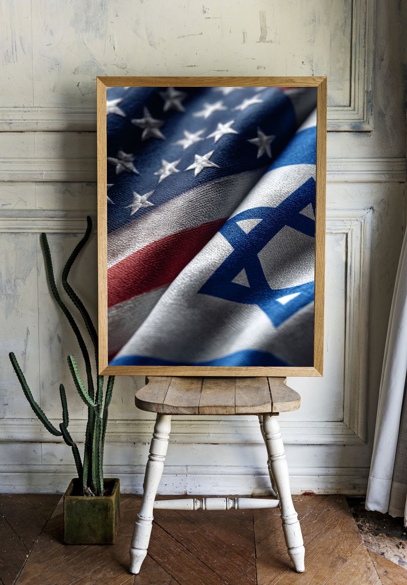 American and Israeli Flags Poster. — room view 1