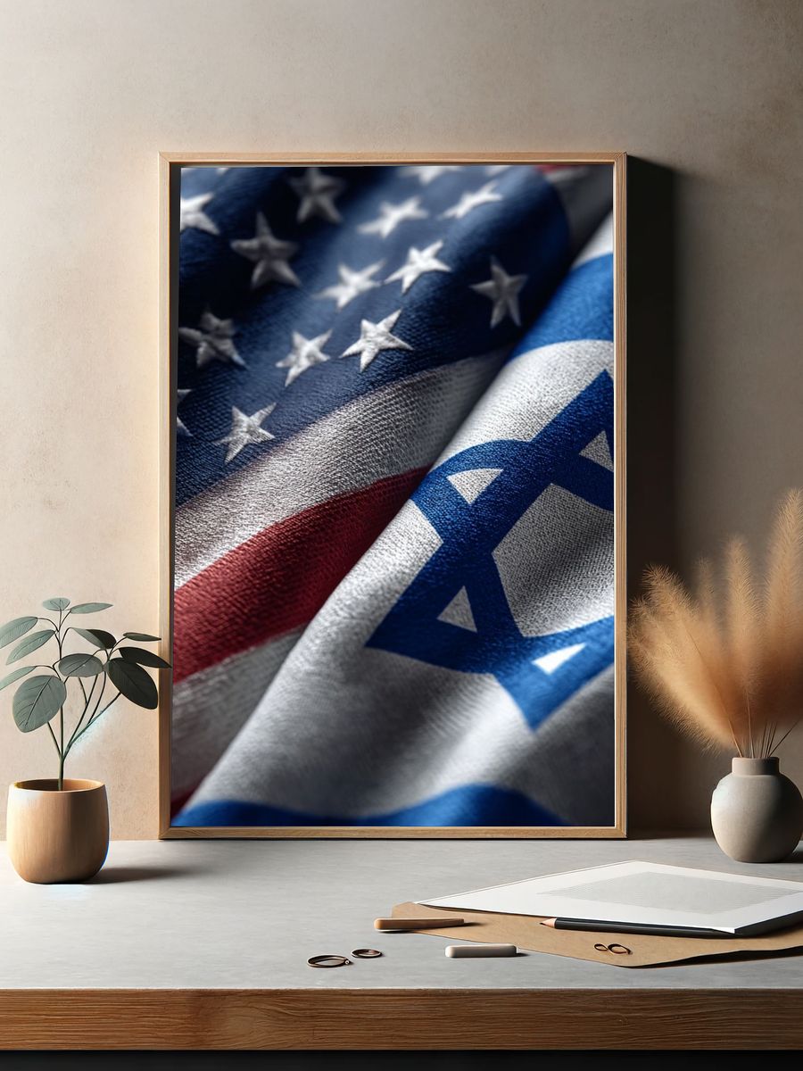 American and Israeli Flags Poster. — room view 2
