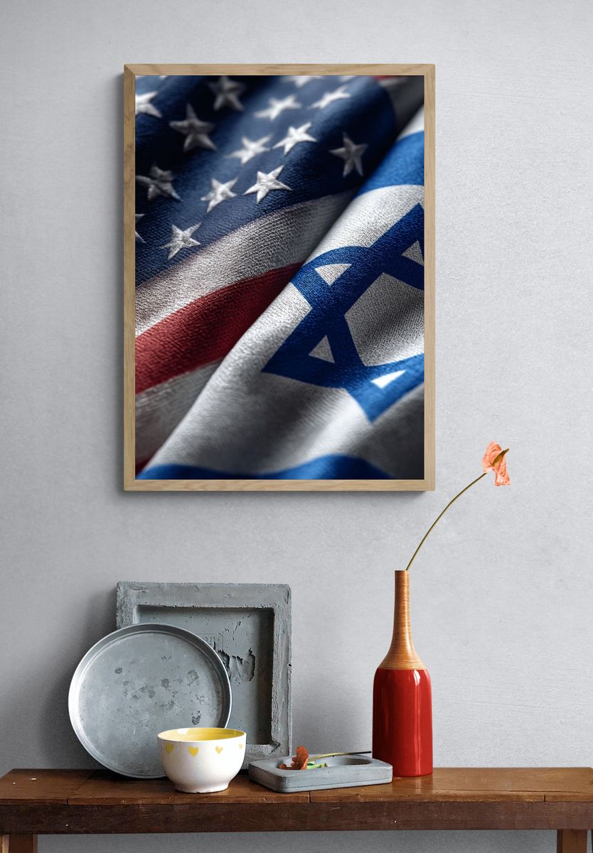 American and Israeli Flags Poster. — room view 3