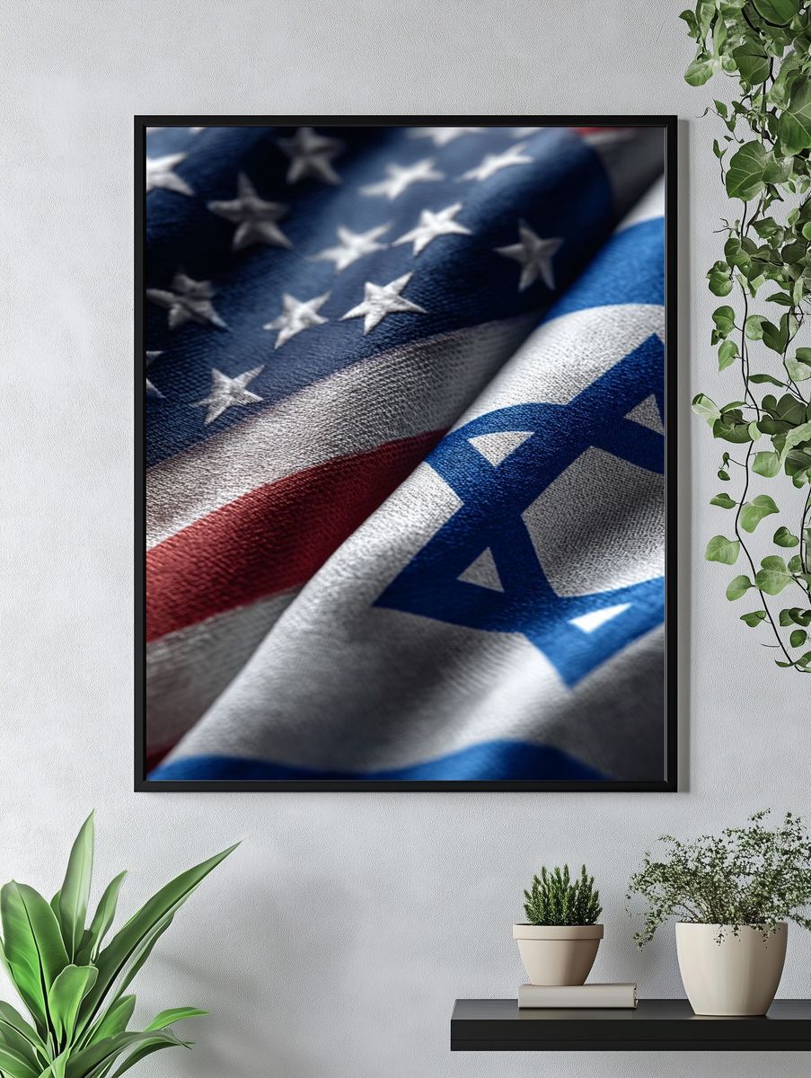 American and Israeli Flags Poster. — room view 4