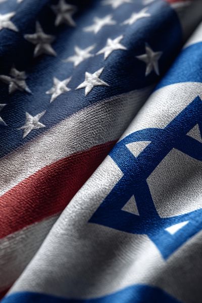 American and Israeli Flags Poster.