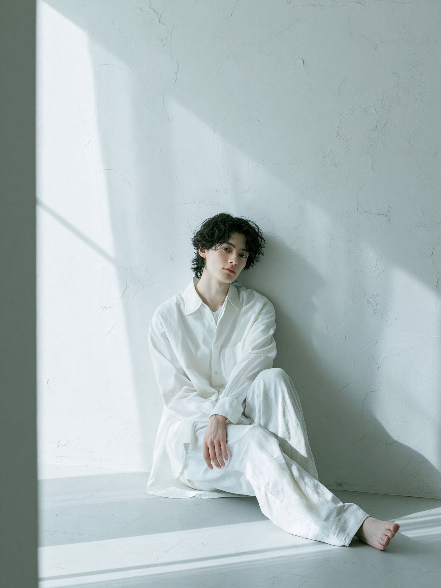 Minimalist Portrait in White Poster. poster — photography art