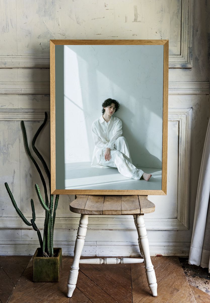 Minimalist Portrait in White Poster. room preview