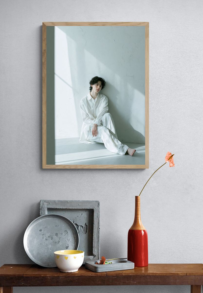 Minimalist Portrait in White Poster. — room view 3