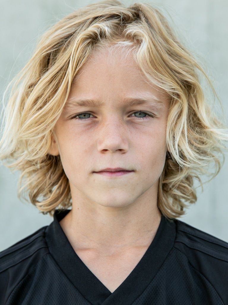 Blond Child Portrait Print. poster detail