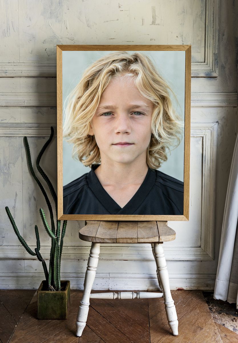 Blond Child Portrait Print. — room view 1
