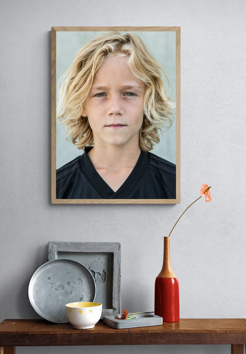 Blond Child Portrait Print. — room view 3