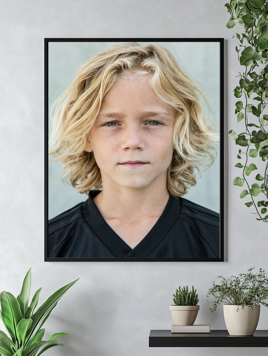 Blond Child Portrait Print. — room view 4