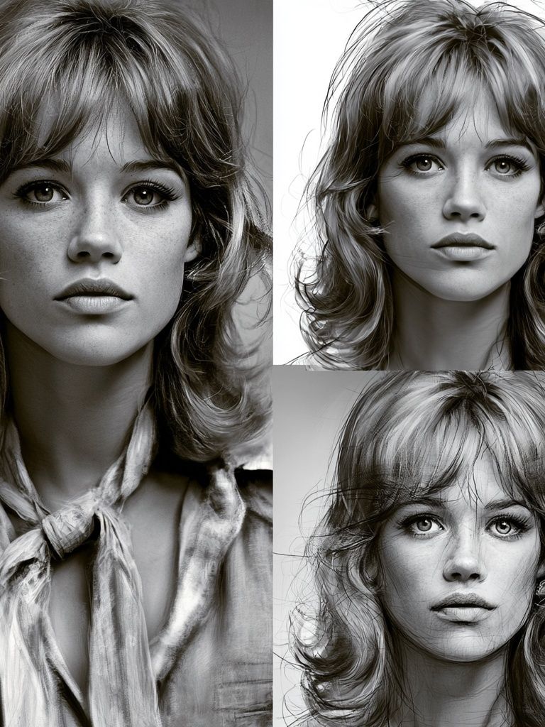 Monochrome Woman Portrait Poster. poster detail
