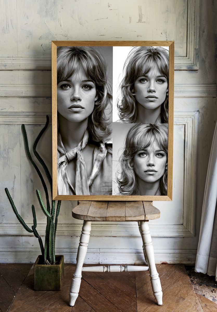 Monochrome Woman Portrait Poster. — room view 1