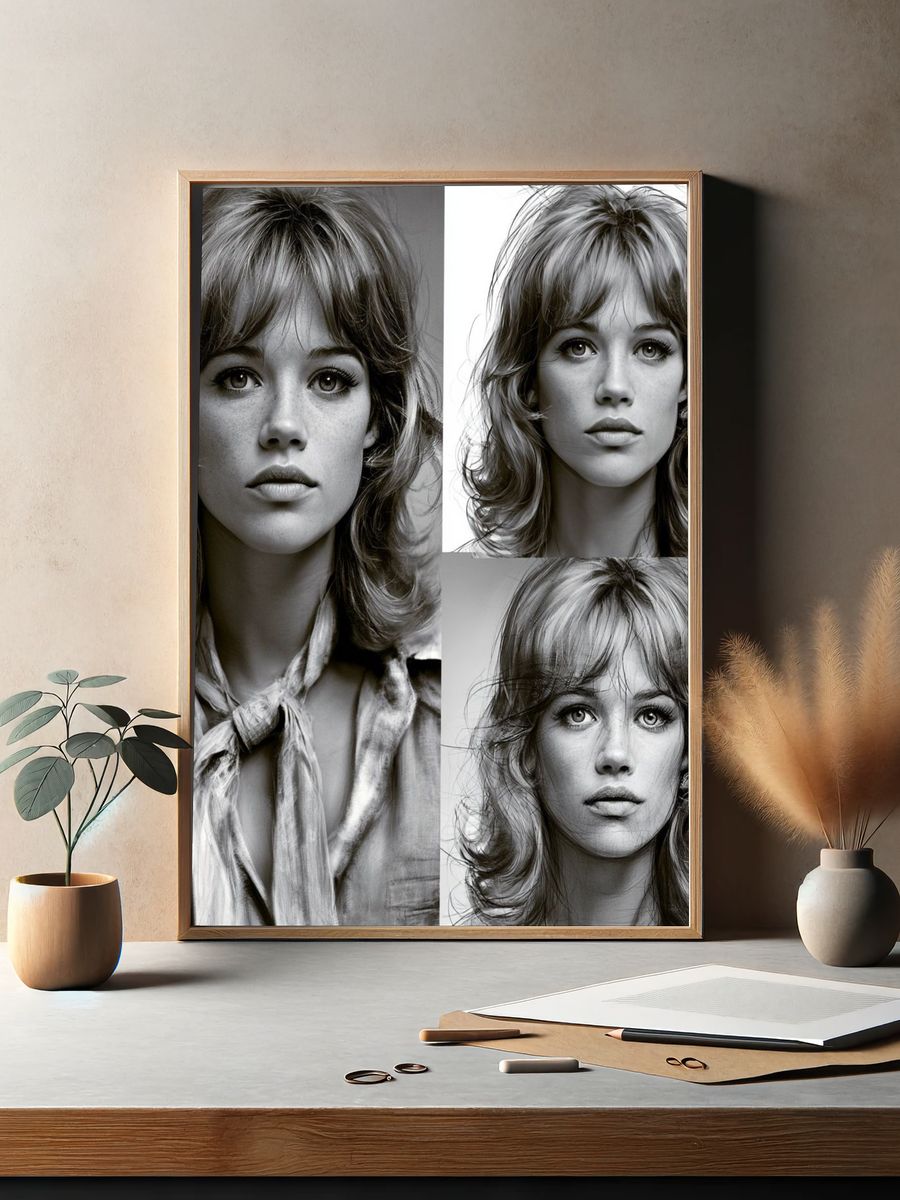 Monochrome Woman Portrait Poster. — room view 2