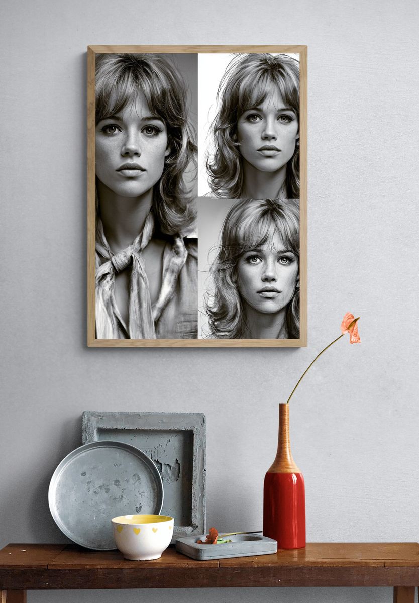 Monochrome Woman Portrait Poster. — room view 3