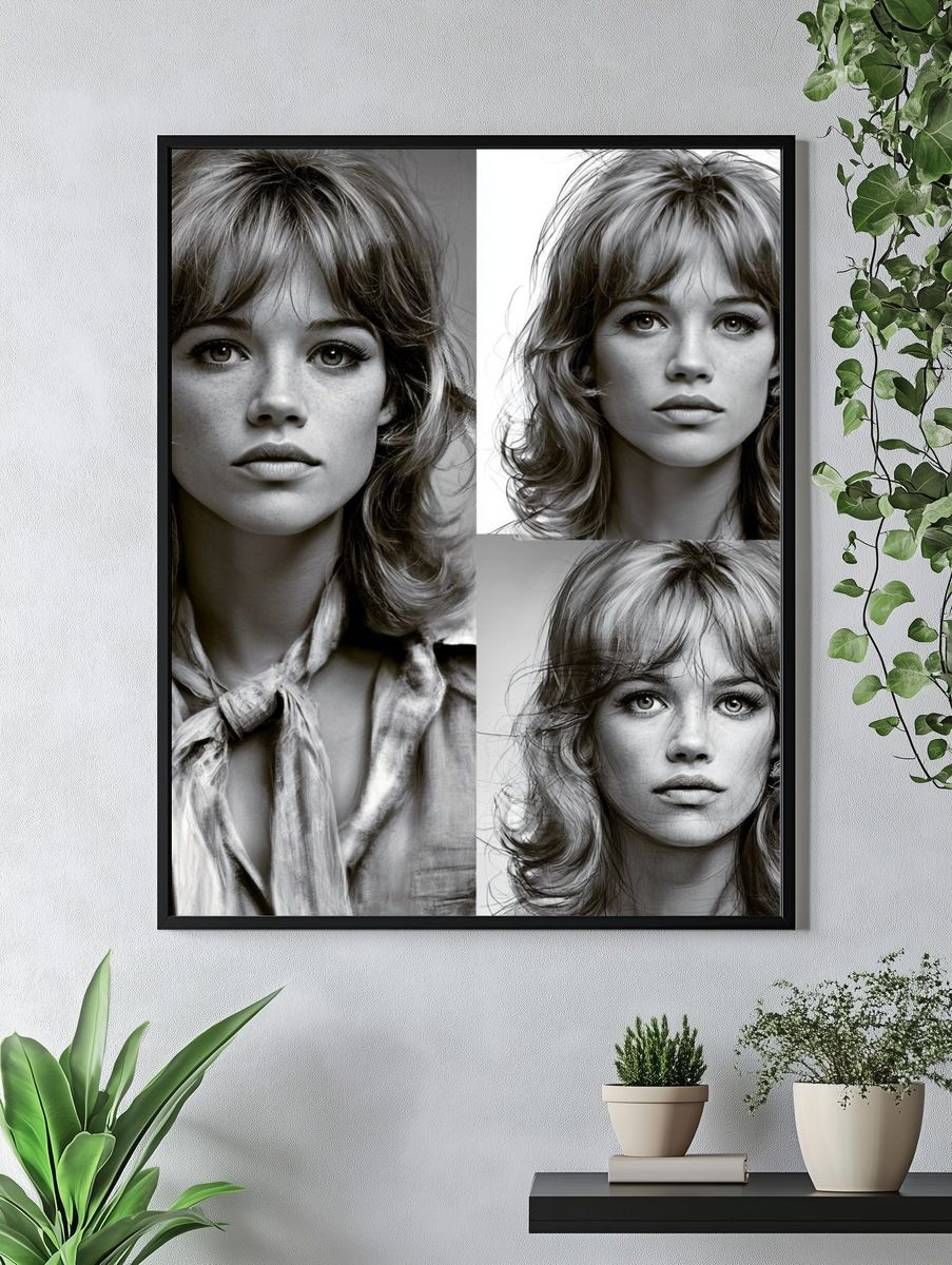 Monochrome Woman Portrait Poster. — room view 4