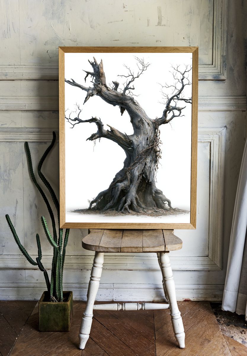 Ancient Dead Tree Photography Poster. — room view 1