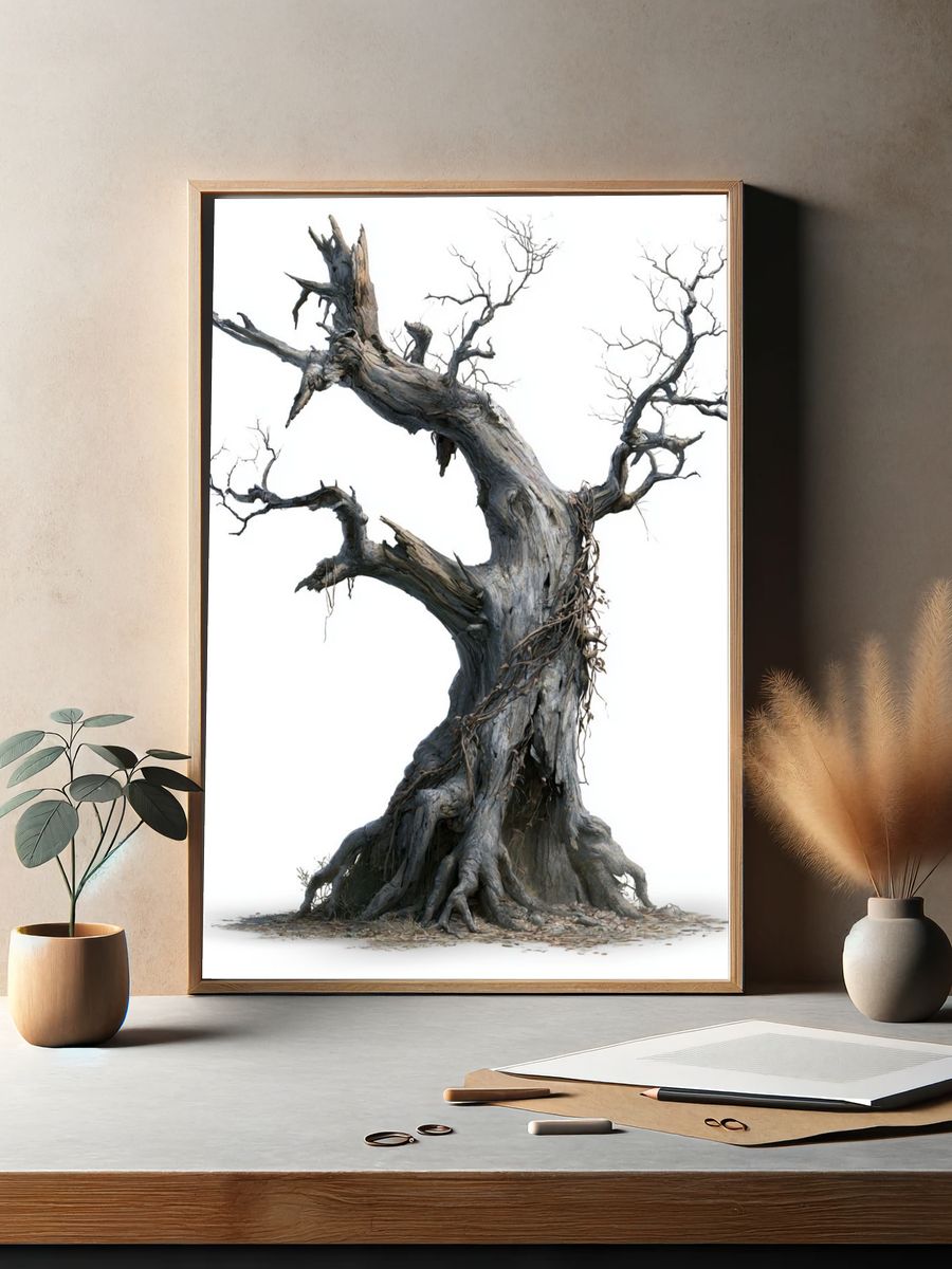 Ancient Dead Tree Photography Poster. — room view 2