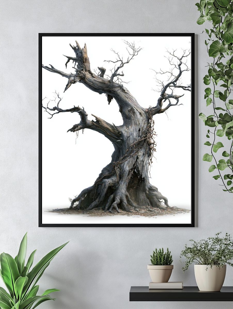 Ancient Dead Tree Photography Poster. — room view 4