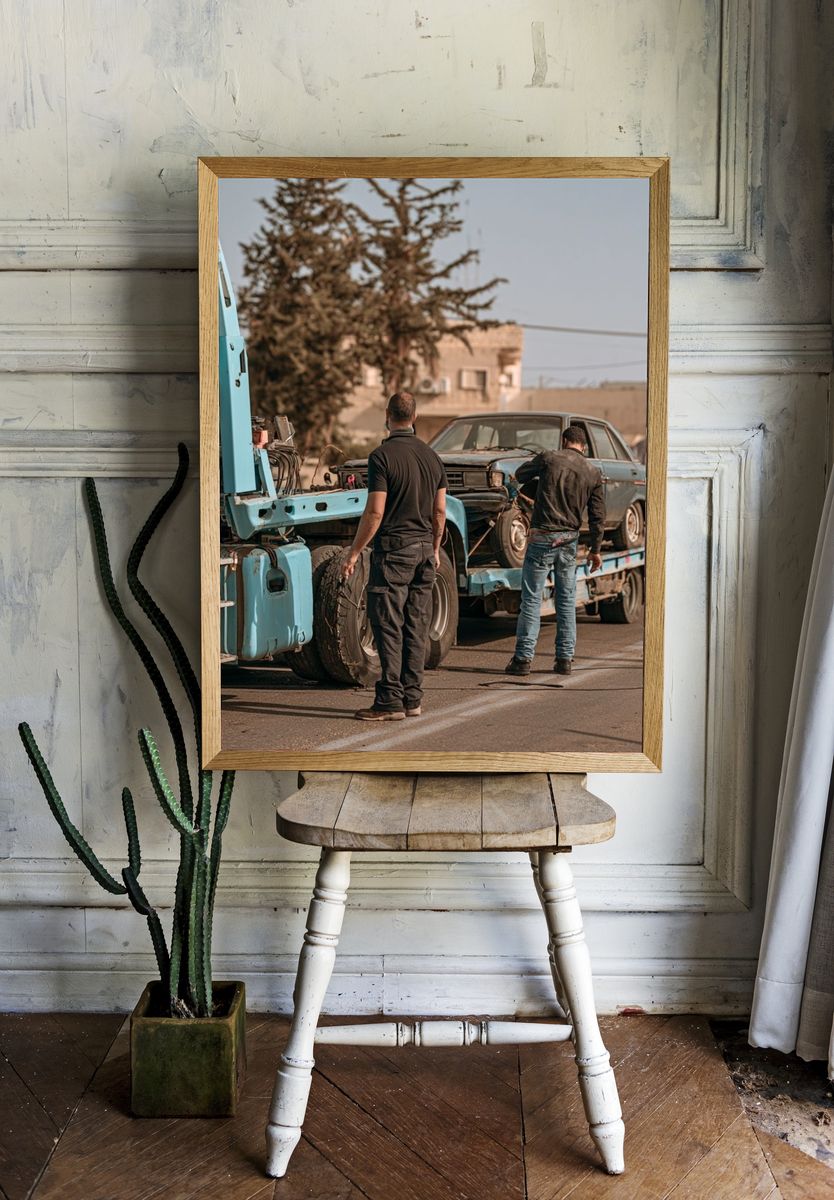 Roadside Car Tow Photography Poster. room preview