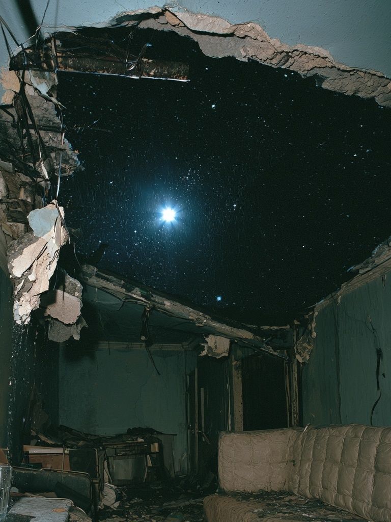 Starry Ruin Interior Photography Poster. poster detail