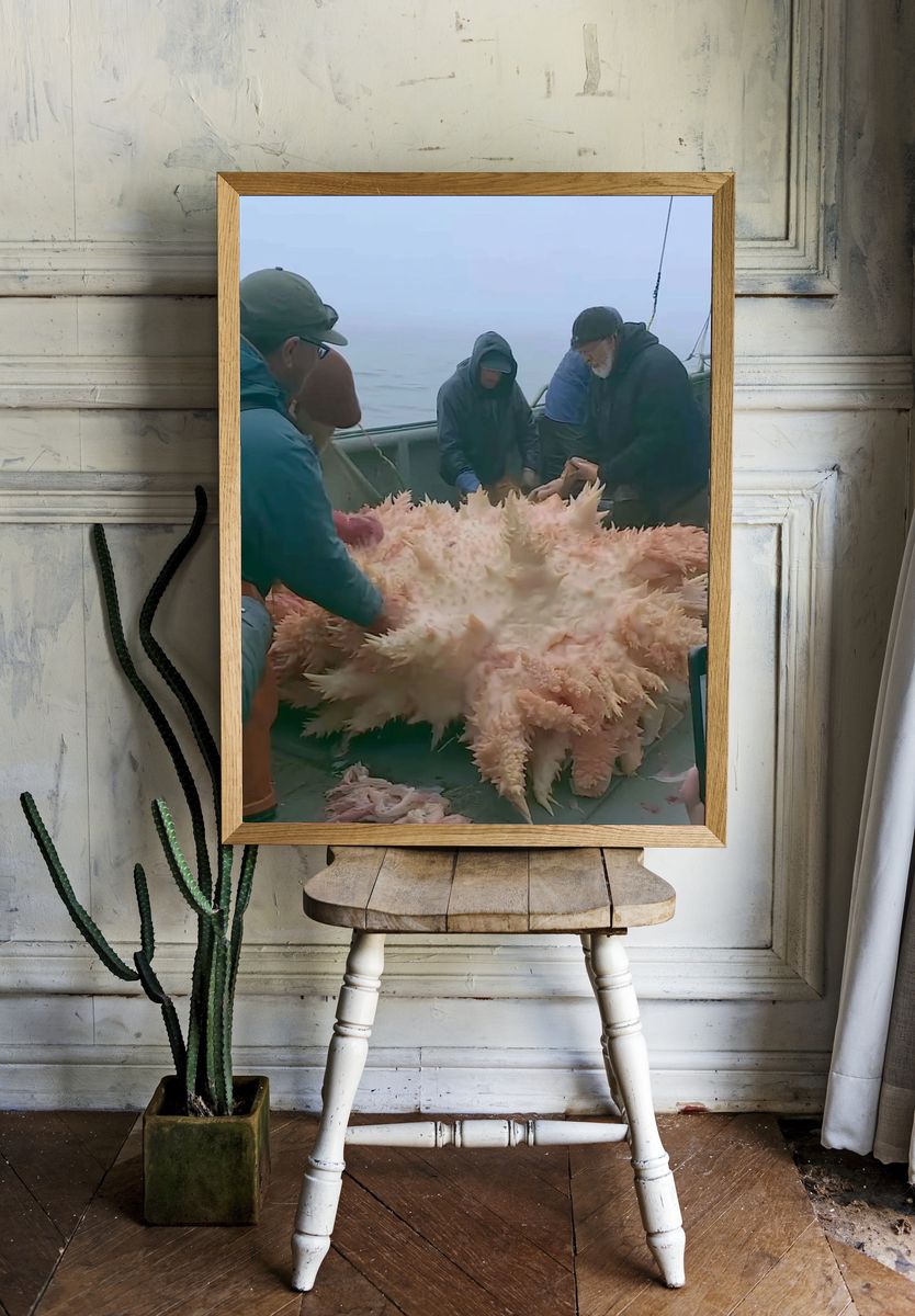 Sea Cucumber Harvest Photography Poster. room preview