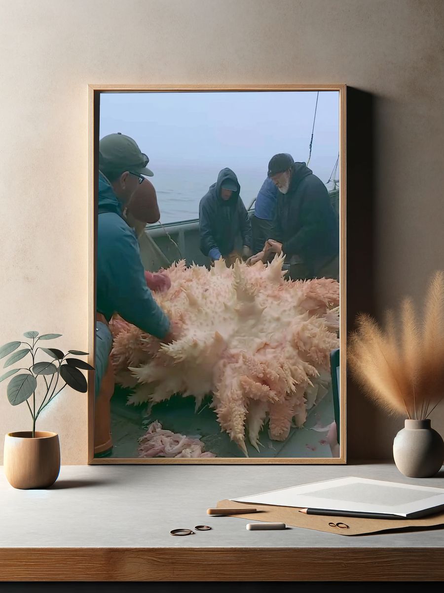 Sea Cucumber Harvest Photography Poster. — room view 2