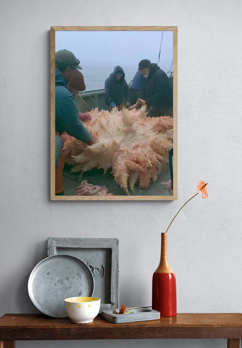 Sea Cucumber Harvest Photography Poster. — room view 3